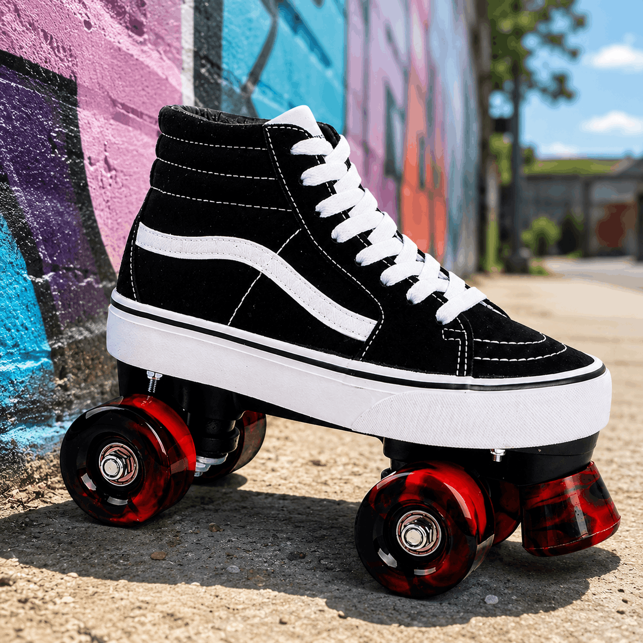 Black Quad Skating Double Row Roller Skates Black Quad Skating Double Row Roller Skates