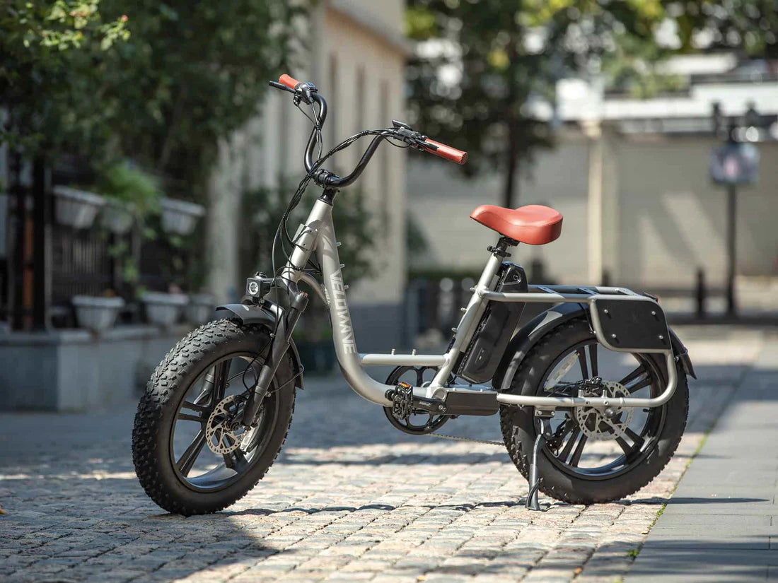 Velowave Prado S Commuter Electric Bike Electric bike on a paved street with blurred background. Valowave Prado S Commuter Electric Bike