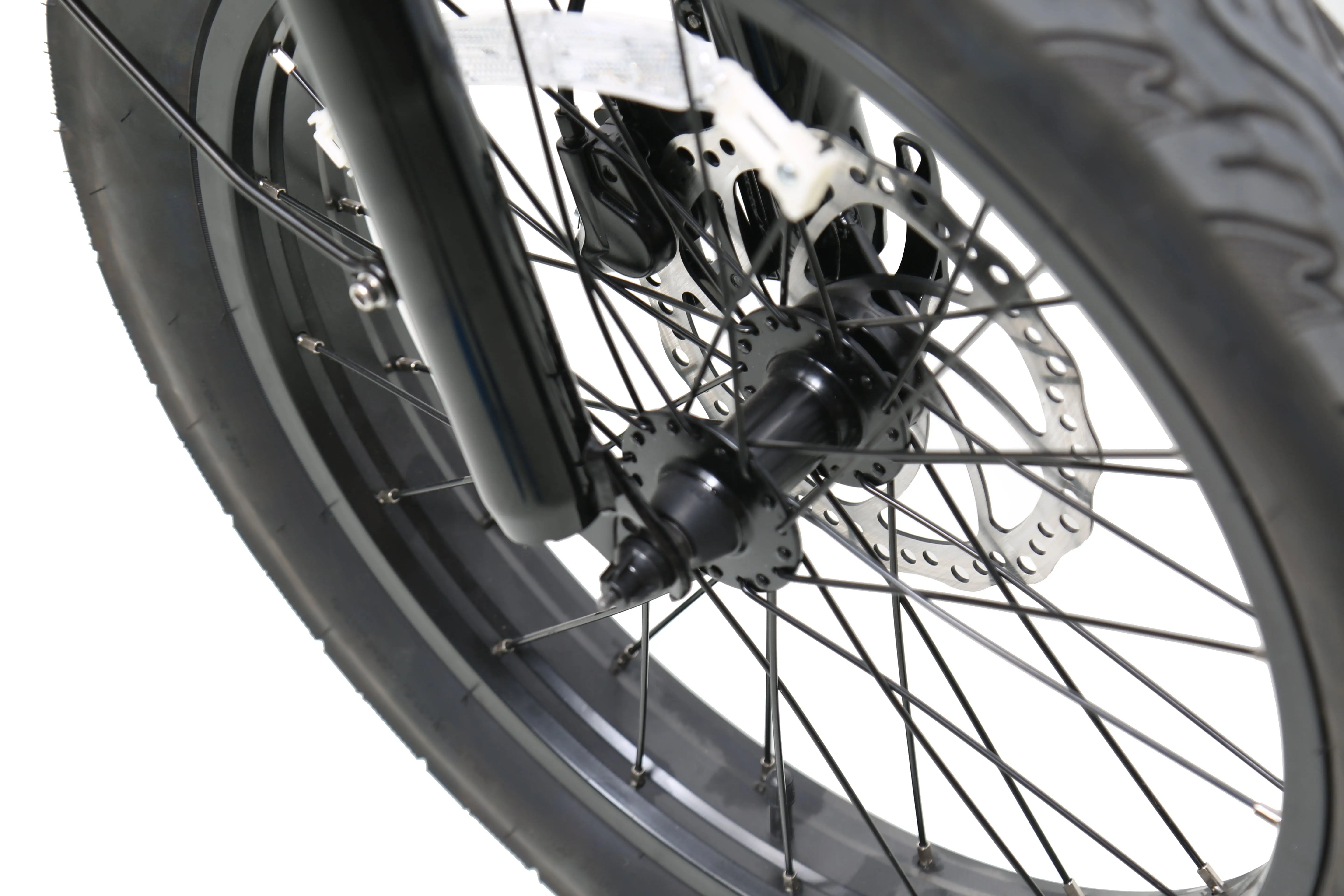 ACE Utility Cruiser EBike Close-up of a bicycle wheel with hub and spokes on a white background. ACE Utility Cruiser EBike