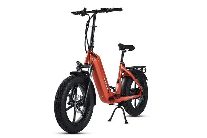 YOUNG Electric E-Flow 750W Folding eBike Orange electric bike on a white background. YOUNG Electric E-Flow 750W Folding eBike
