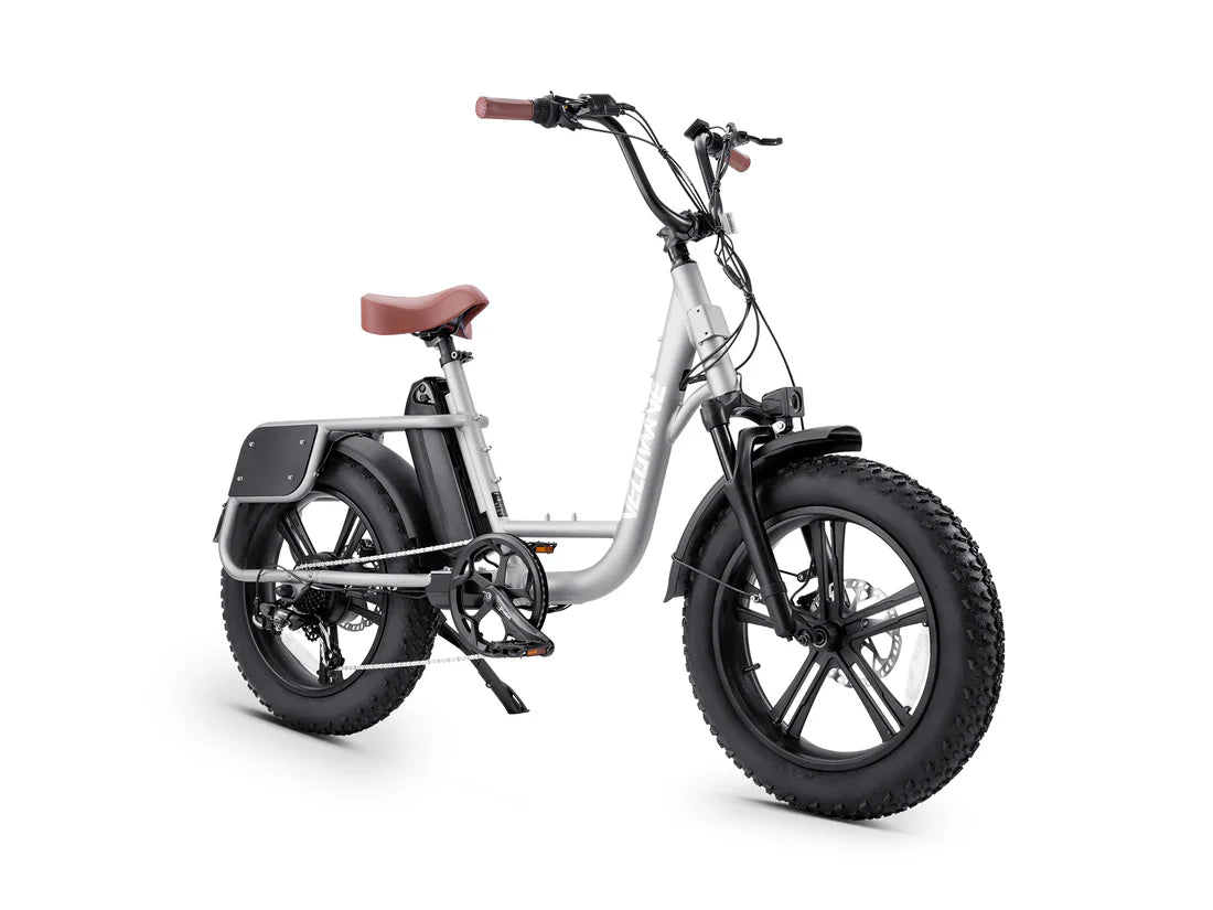 Velowave Prado S Commuter Electric Bike White electric bike with black tires and a brown seat on a white background. Valowave Prado S Commuter Electric Bike