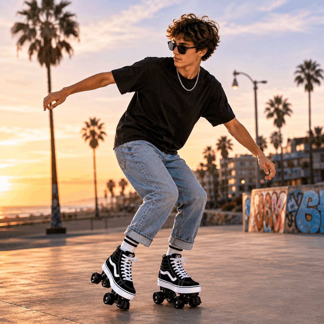 Black Quad Skating Double Row Roller Skates Black Quad Skating Double Row Roller Skates