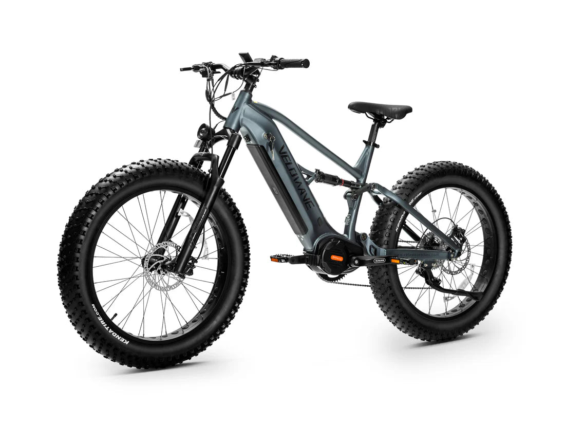 Velowave Brawny XM MTB Mountain Electric Bike Gray electric bike on a white background. Valowave Brawny XM MTB Mountain Electric Bike