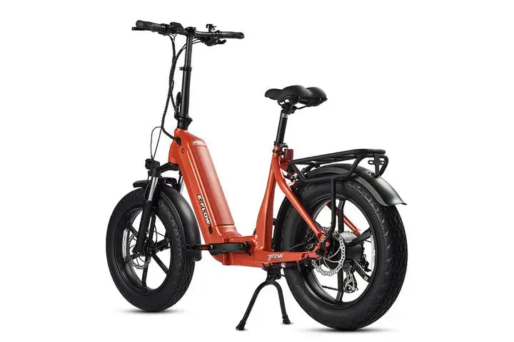 YOUNG Electric E-Flow 750W Folding eBike Orange electric bike on a white background. YOUNG Electric E-Flow 750W Folding eBike