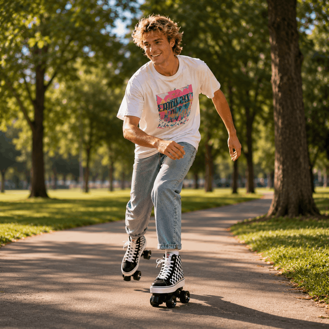 Checkerboard Quad Skating Double Row Roller Skates Checkerboard Quad Skating Double Row Roller Skates