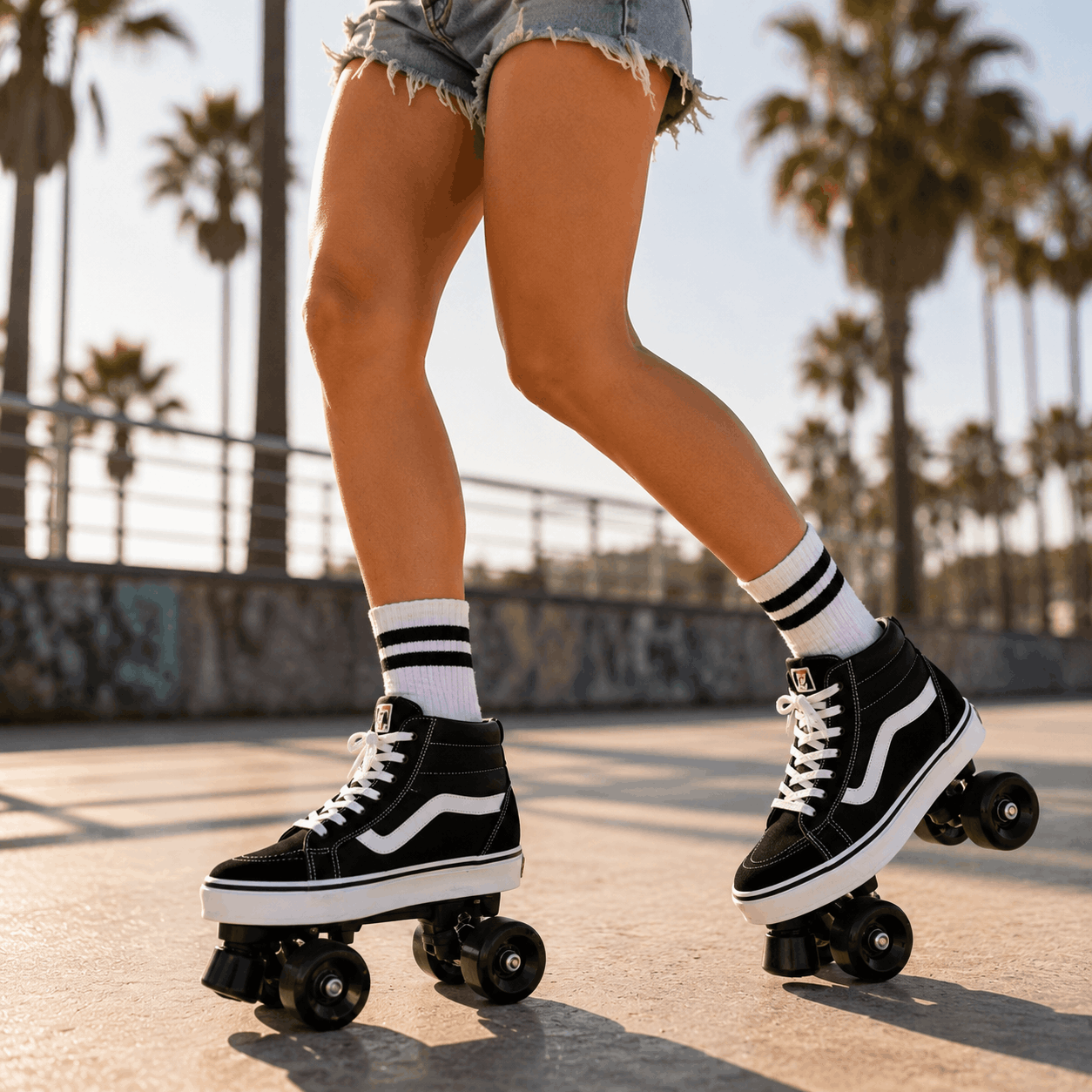 Black Quad Skating Double Row Roller Skates Black Quad Skating Double Row Roller Skates