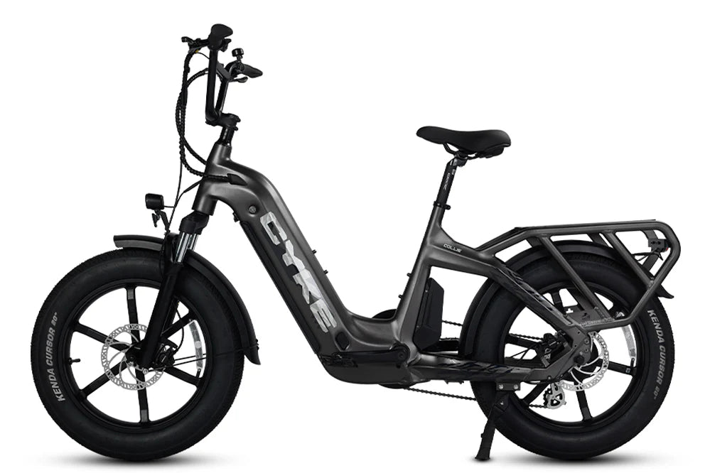 CYKE COLLIE Cargo EBike Electric bike with 'CYKE' branding on a white background. CYKE COLLIE Cargo EBike