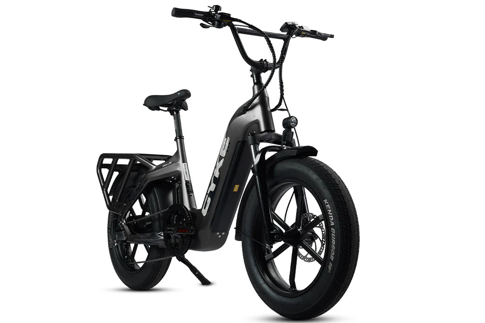CYKE COLLIE Cargo EBike Black electric bike on a white background. CYKE COLLIE Cargo EBike