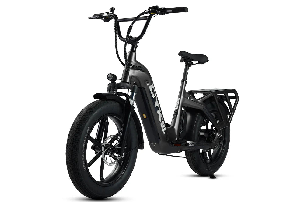 CYKE COLLIE Cargo EBike Black electric bike on a white background. CYKE COLLIE Cargo EBike