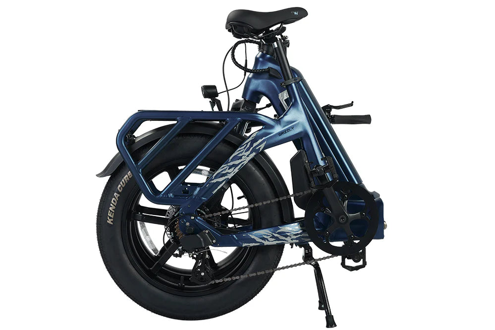 CYKE Grizzly Foldable EBike Blue electric bike on a white background. CYKE Grizzly Foldable EBike