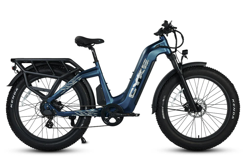 CYKE Lynx Commuter EBike Blue electric bike with 'CYKE' branding on a white background. CYKE Lynx Commuter EBike