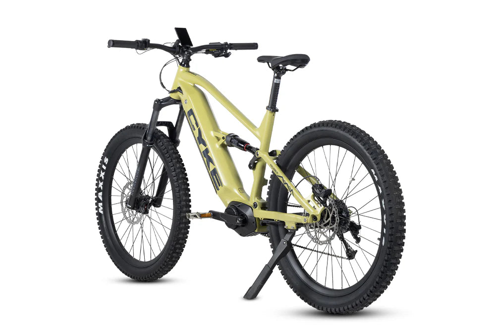 CYKE Falcon A Full Suspension eBike Yellow electric bike on a white background. CYKE Falcon A Full Suspension eBike