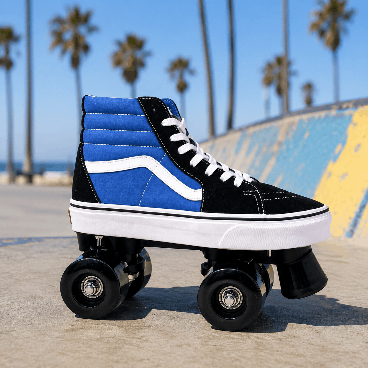 Blue Quad Skating Double Row Roller Skates Blue Quad Skating Double Row Roller Skates
