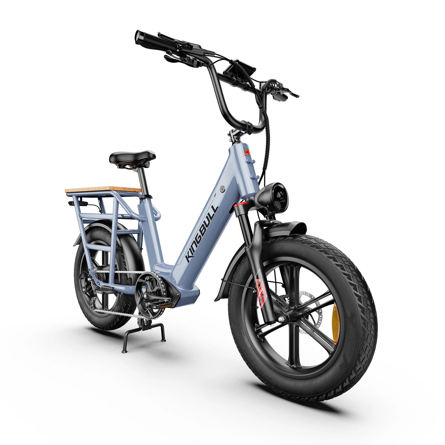 Kingbull Voyager 2.0 Fat Tire Electric Cargo Bike Electric bike with 'KINGBULL' branding on a white background. Kingbull Voyager 2.0 Fat Tire Electric Cargo Bike