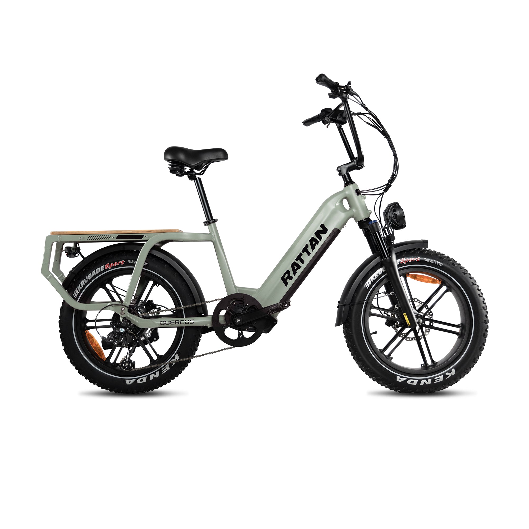 Rattan Quercus Long Range Utility Ebike Electric bike with 'Rattan' branding on a white background. Rattan Quercus Long Range Utility Ebike