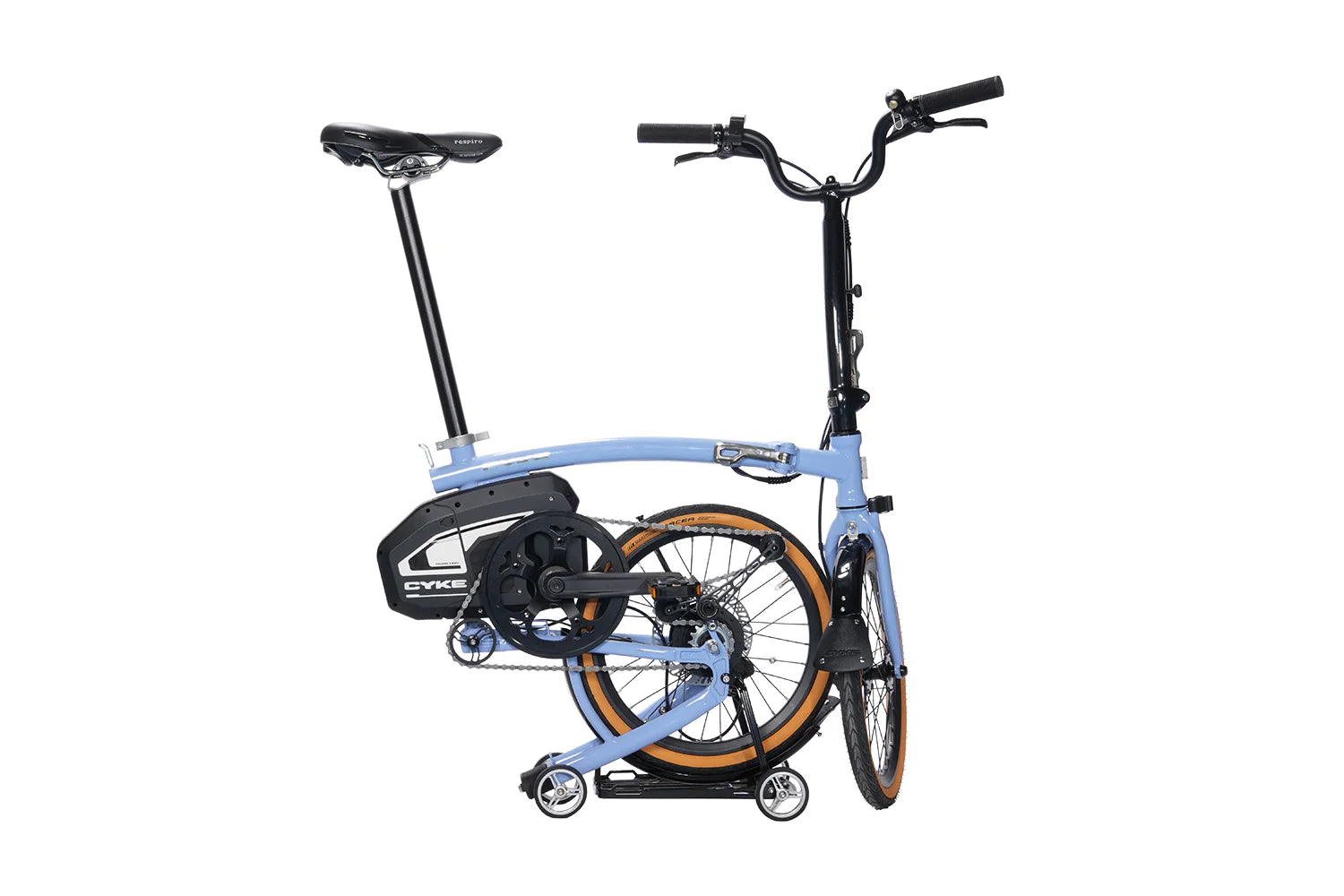 CYKE Kingfisher Mid-Drive Folding eBike Foldable bicycle on a white background. CYKE Kingfisher Mid-Drive Folding eBike