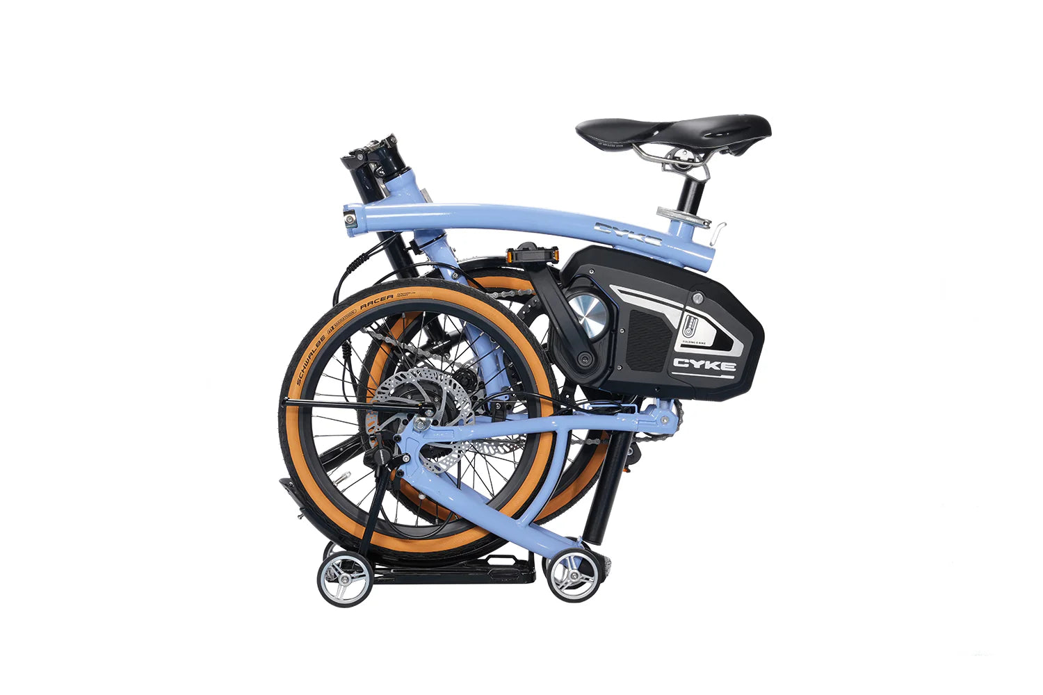 CYKE Kingfisher Mid-Drive Folding eBike Foldable bicycle with a white background. CYKE Kingfisher Mid-Drive Folding eBike