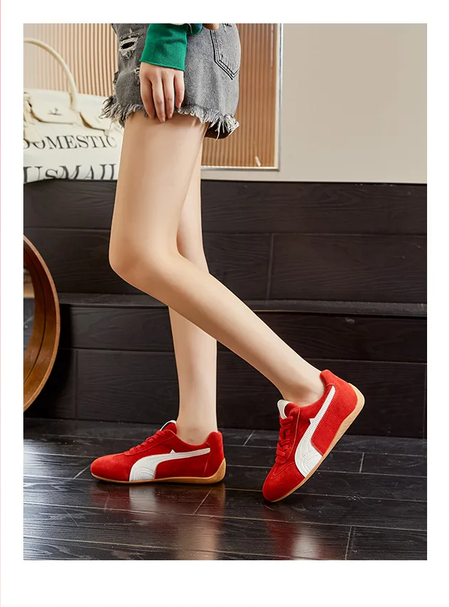 Genuine Leather Women's Casual Flat Sports Shoes Genuine Leather Women's Casual Flat Sports Shoes