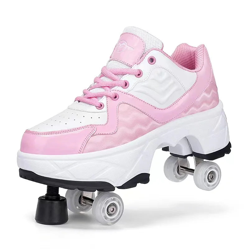 Four-Wheel Skating Shoes with Brake Head Four-Wheel Skating Shoes with Brake Head 4