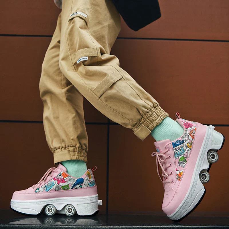 Deformation Double Row Roller Skate Shoes Deformation Double Row Roller Skate Shoes 5