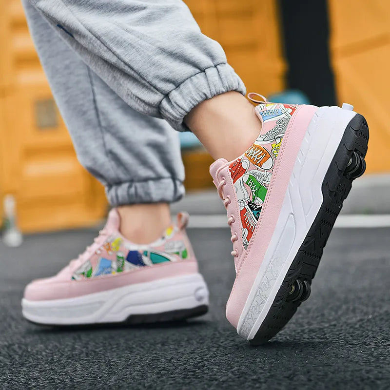 Deformation Double Row Roller Skate Shoes Deformation Double Row Roller Skate Shoes 23