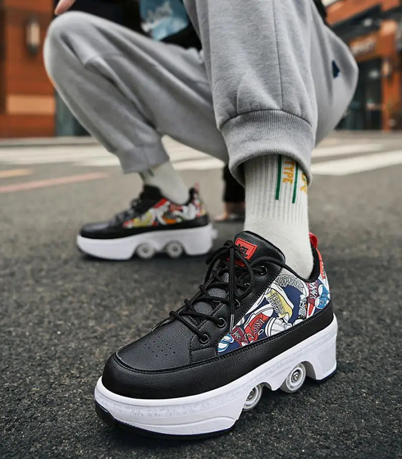 Deformation Double Row Roller Skate Shoes Deformation Double Row Roller Skate Shoes 14