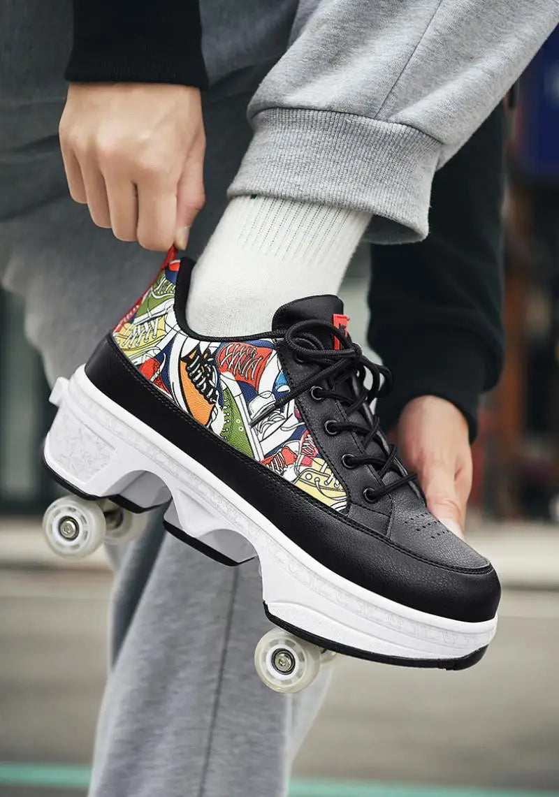 Deformation Double Row Roller Skate Shoes Deformation Double Row Roller Skate Shoes 15