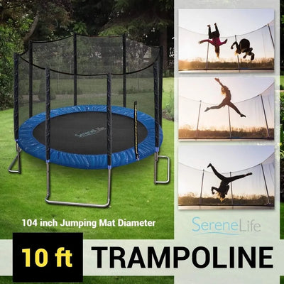 10 FT Outdoor Trampoline with Net Enclosure 6