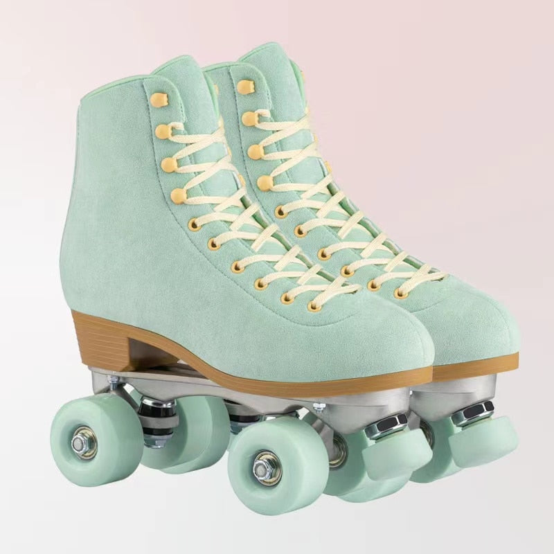 Leather Roller Skates Inline Quad Skating Leather Roller Skates Inline Quad Skating 1