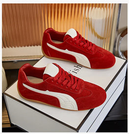 Genuine Leather Women's Casual Flat Sports Shoes
