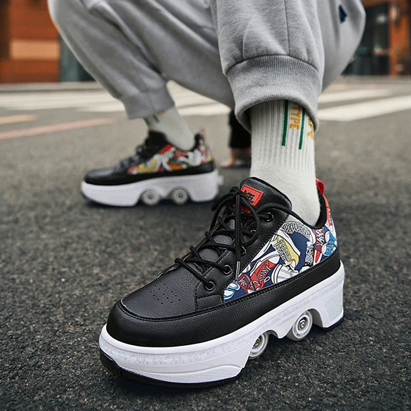 Deformation Double Row Roller Skate Shoes Deformation Double Row Roller Skate Shoes 4