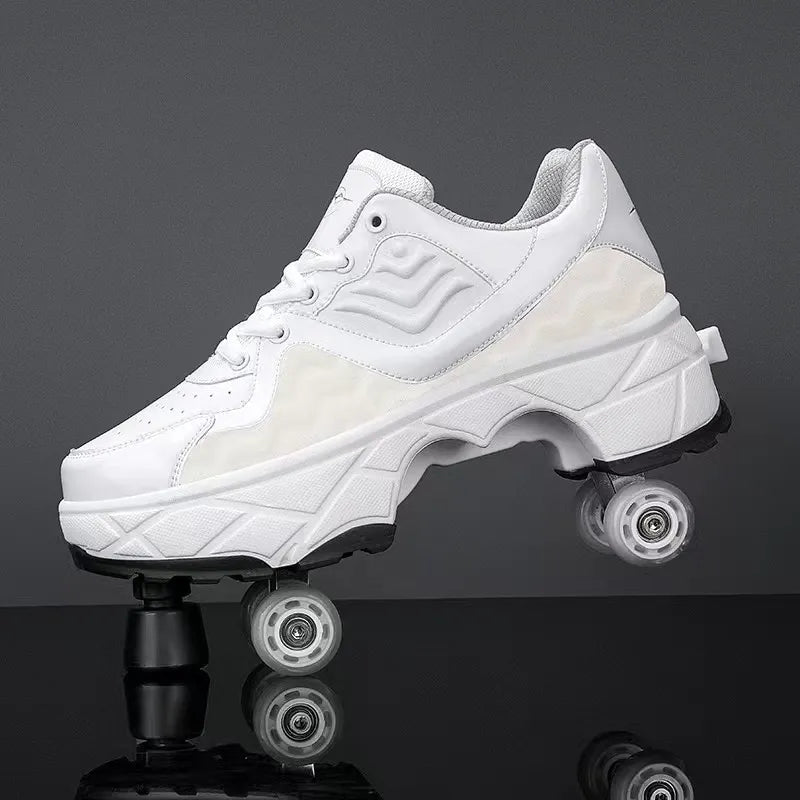 Four-Wheel Skating Shoes with Brake Head Four-Wheel Skating Shoes with Brake Head 2