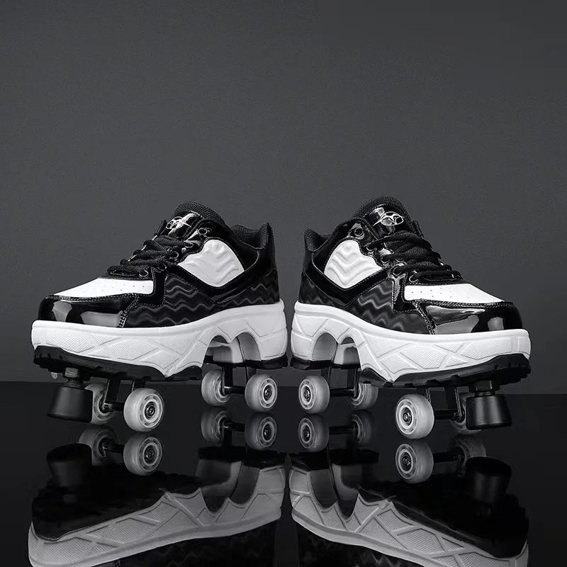 Four-Wheel Skating Shoes with Brake Head Four-Wheel Skating Shoes with Brake Head 8