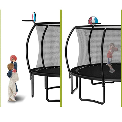 8 FT Trampoline for Kids with Basketball Hoop