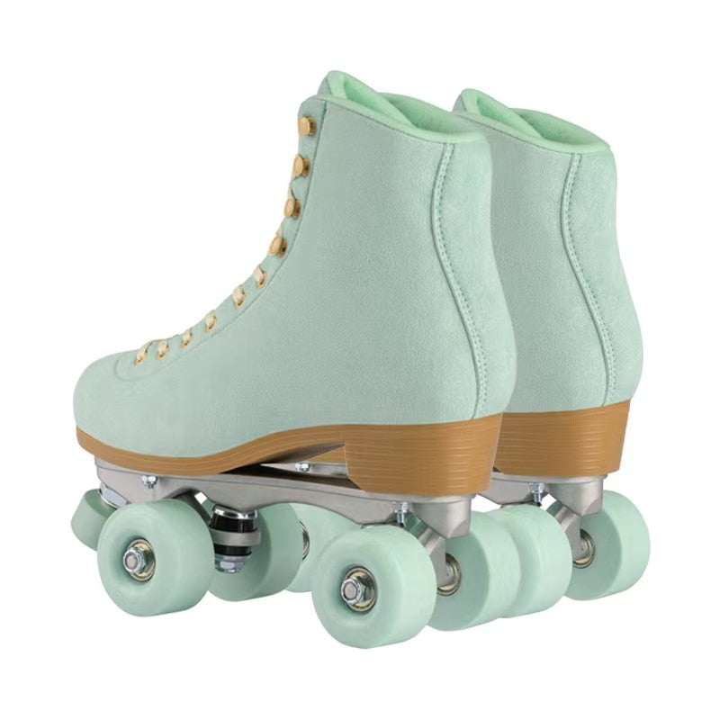 Leather Roller Skates Inline Quad Skating Leather Roller Skates Inline Quad Skating 5