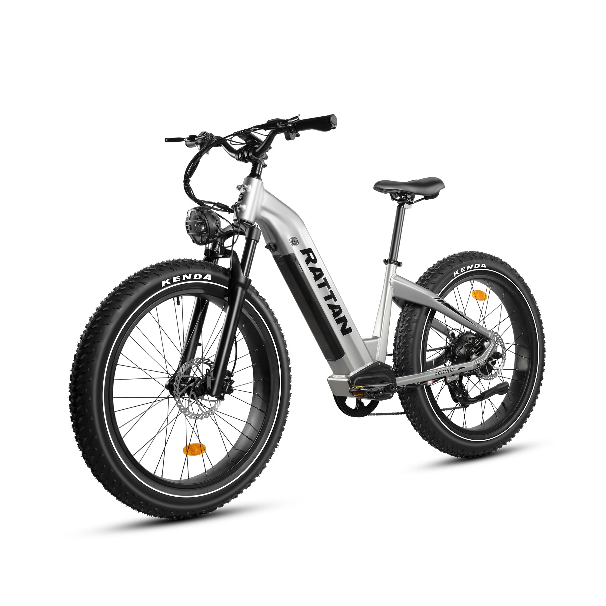 Rattan Sequoia Fat tire eBike Electric bike with Kenda tires on a white background. Rattan Sequoia Fat tire eBike