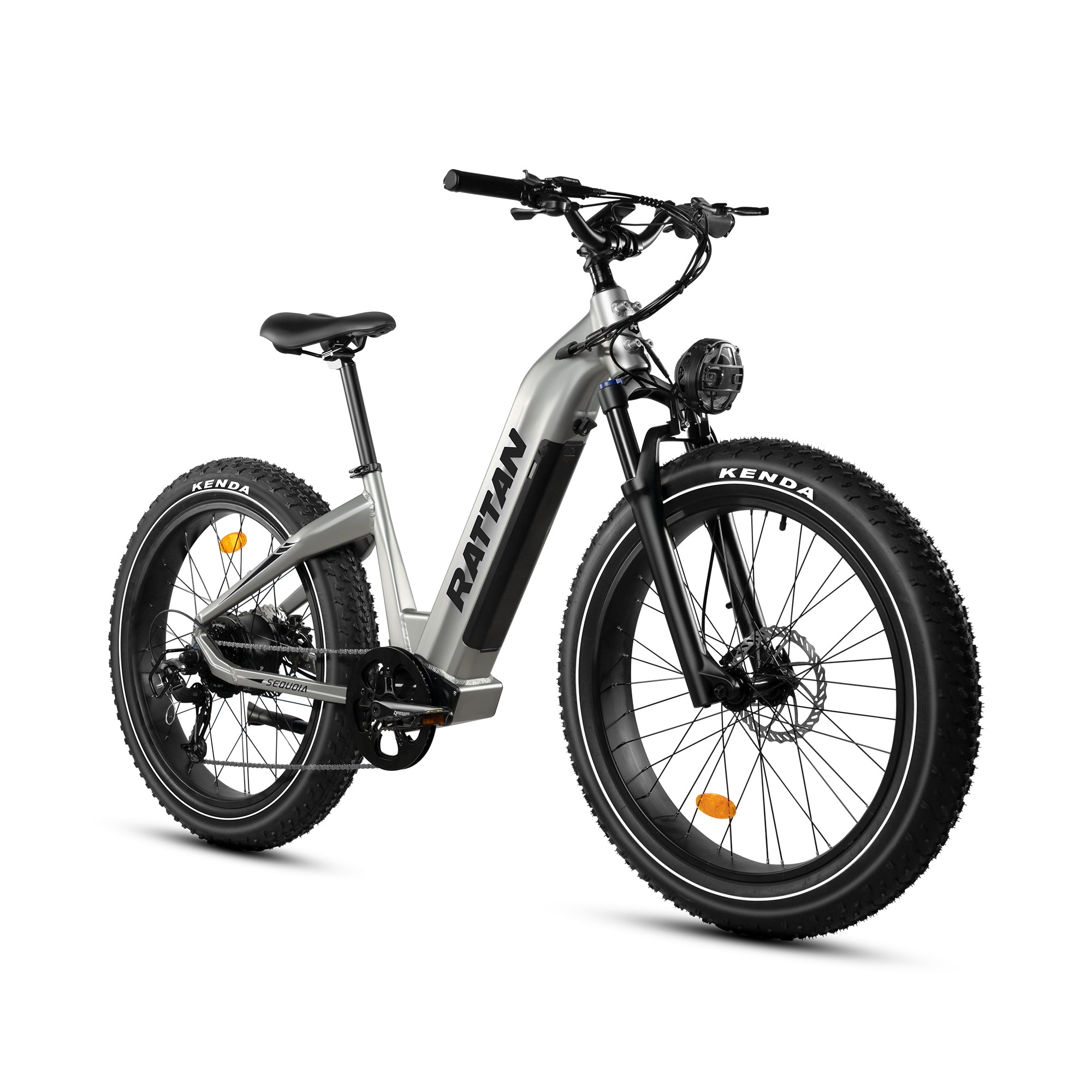 Rattan Sequoia Fat tire eBike Electric bike with Kenda tires on a white background. Rattan Sequoia Fat tire eBike