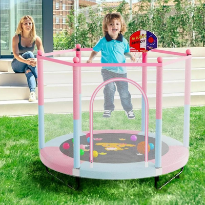 5 FT Trampoline for Kids with Basketball Hoop 3