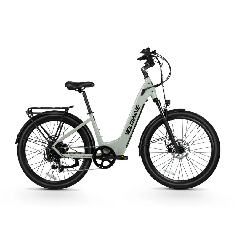 Velowave Breeze T Torque Sensor Electric Bike White electric bicycle with black details on a white background. Valowave Breeze T Torque Sensor Electric Bike
