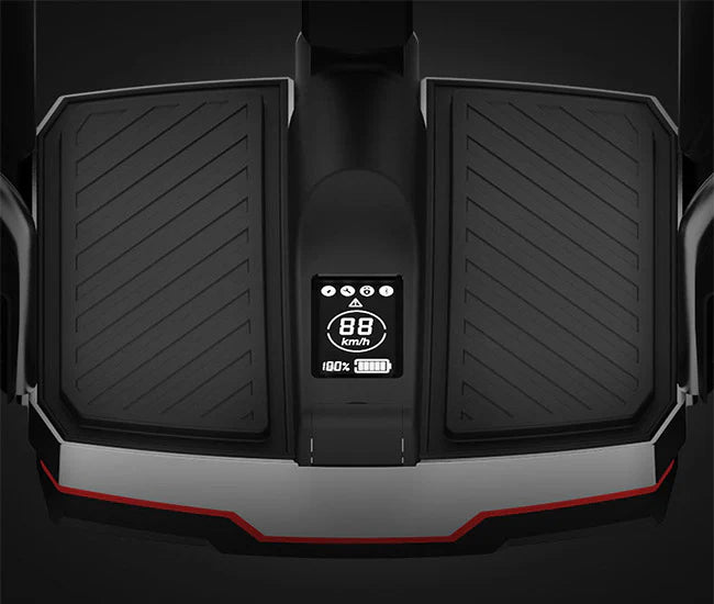 Freego X60 Plus Multifunctional Off-Road Balance Scooter Black and gray electronic device with digital display on a dark background. Freego X60 Plus Multifunctional Off-Road Balance Scooter