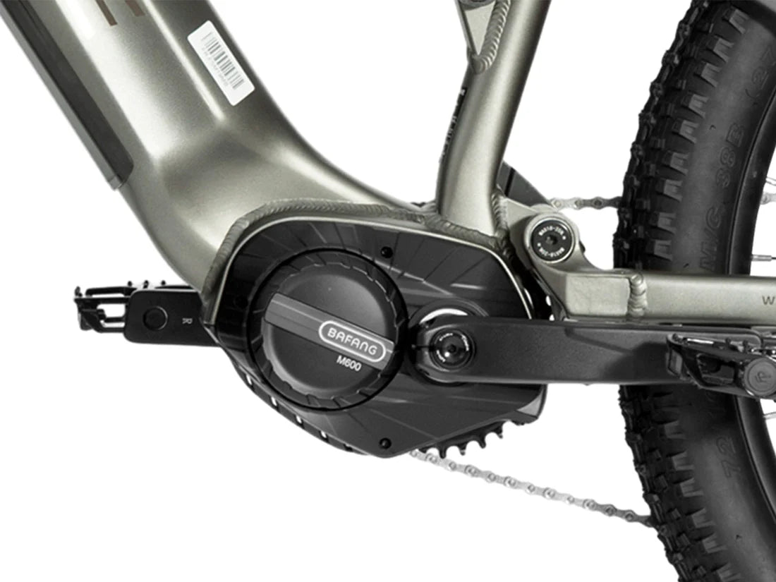 Velowave Forest SM MTB Close-up of a bicycle chain and gear system with a brand logo on a white background. Valowave Forest SM MTB