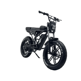 Black electric bike with Kenda tires on a white background. Freego Shotgun F2 Pro Max Prime Fat Tire E-Bike