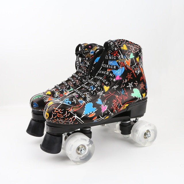 Outdoor Roller Skates for Women & Men - Graffiti Printed Outdoor Roller Skates for Women & Men - Graffiti Printed 3