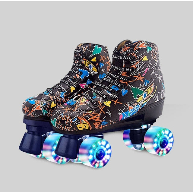 Outdoor Roller Skates for Women & Men - Graffiti Printed Outdoor Roller Skates for Women & Men - Graffiti Printed 5