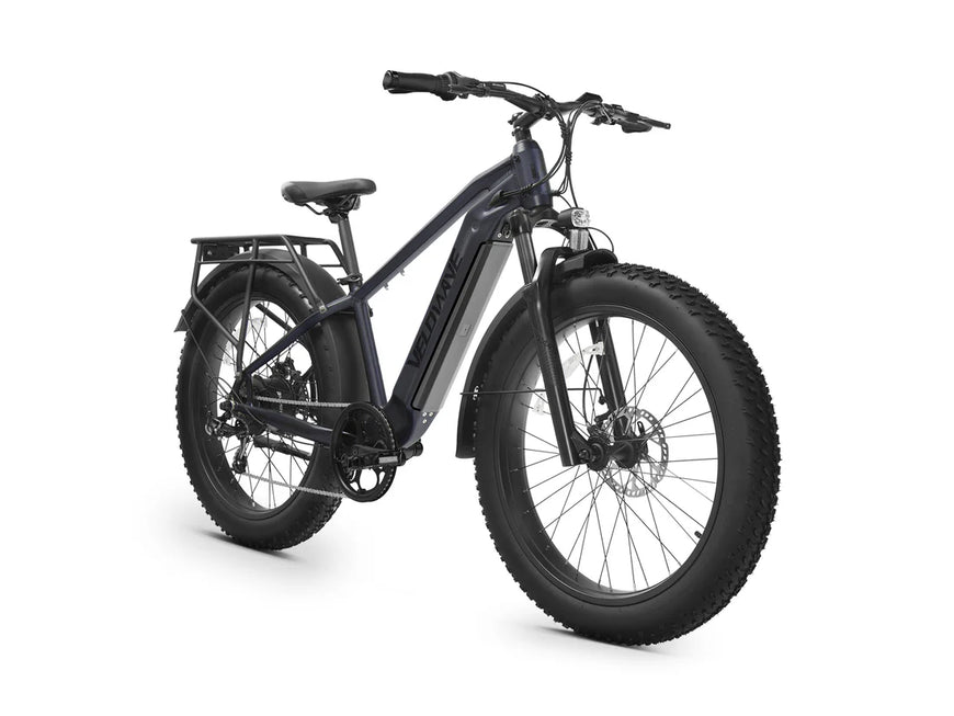 Black electric bike on a white background. Valowave Ranger 2.0 Fat Tire All-Terrain Electric Bike