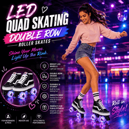 LED Quad Skating Double Row Roller Skates