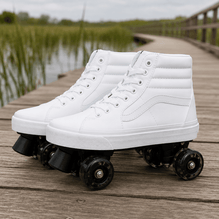 Arctic White Quad Skating Double Row Roller Skates