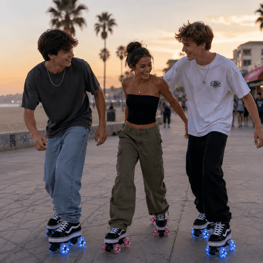 LED Quad Skating Double Row Roller Skates