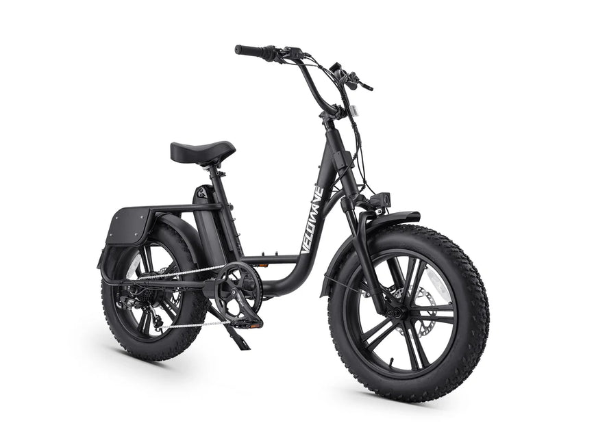Black electric bike on a white background. Valowave Prado S Commuter Electric Bike