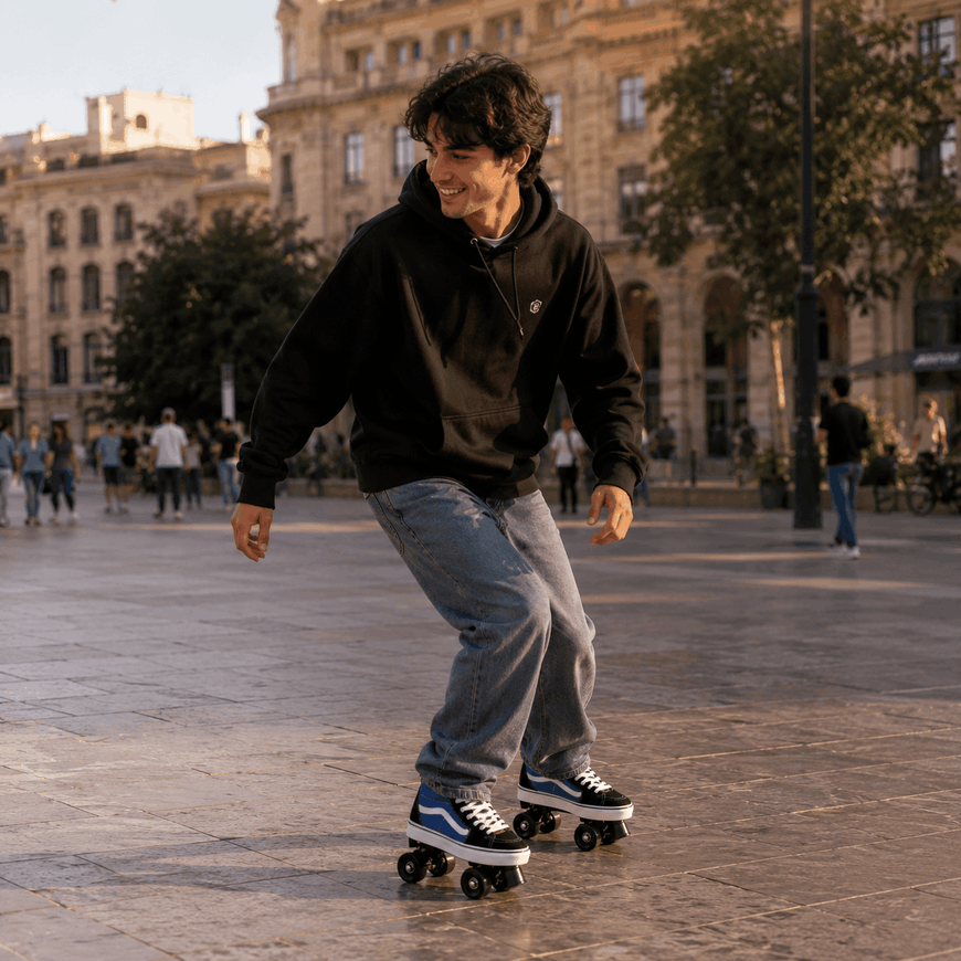 Blue Quad Skating Double Row Roller Skates